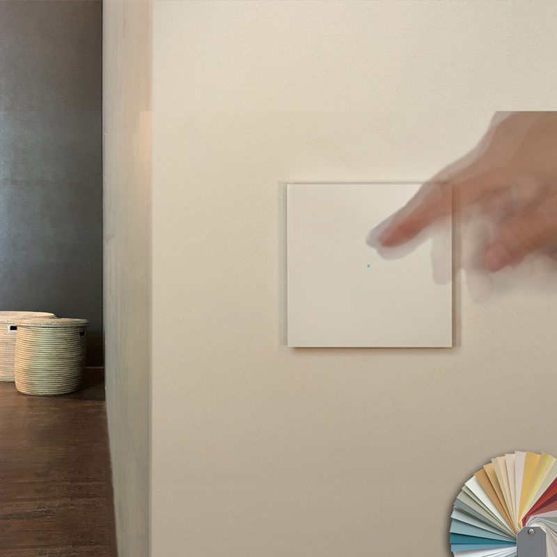 Moderner Touch-Lichtschalter in Farrow Ball Elephant`s breath No 229 Farbe Design ROHDE+ROHDE